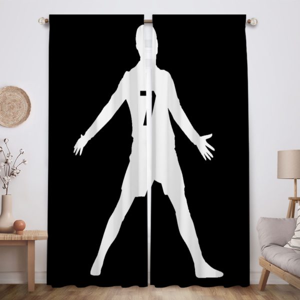 ZapMerch Football Legend Window Curtains Portuguese Superstar Drapes Bedroom Home Room Decor Durable Fabric Machine Washable 82" X 84" SC00254-013