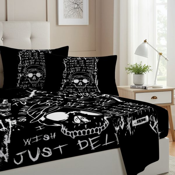 ZapMerch Twin Size Underground Rap Duo Fitted Sheet Hip-Hop Artists Bed Flat Sheets Bedding Set Deep Pockets Up To 16" Bedroom Decor With 1 Pillow Sham SC00260-009