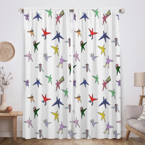ZapMerch Indie Pop Sensation Window Curtains Emotional Lyricist Drapes Bedroom Home Room Decor Durable Fabric Machine Washable 82" X 84" SC00261-013