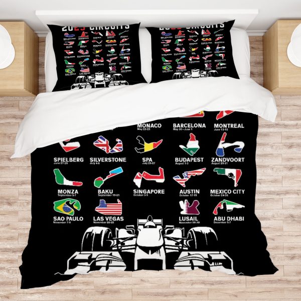 ZapMerch Track Kings Comforter Set Motorsport Series Bed Bedding Sets Bedroom Decor SC00265-005