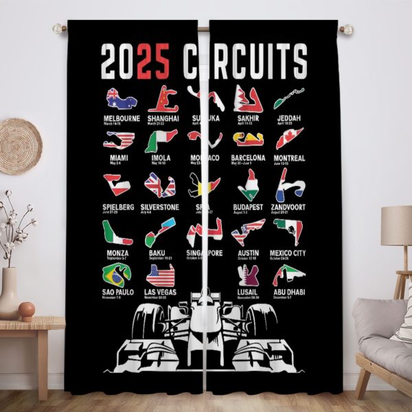 ZapMerch Track Kings Window Curtains Motorsport Series Drapes Bedroom Home Room Decor Durable Fabric Machine Washable 82" X 84" SC00265-013