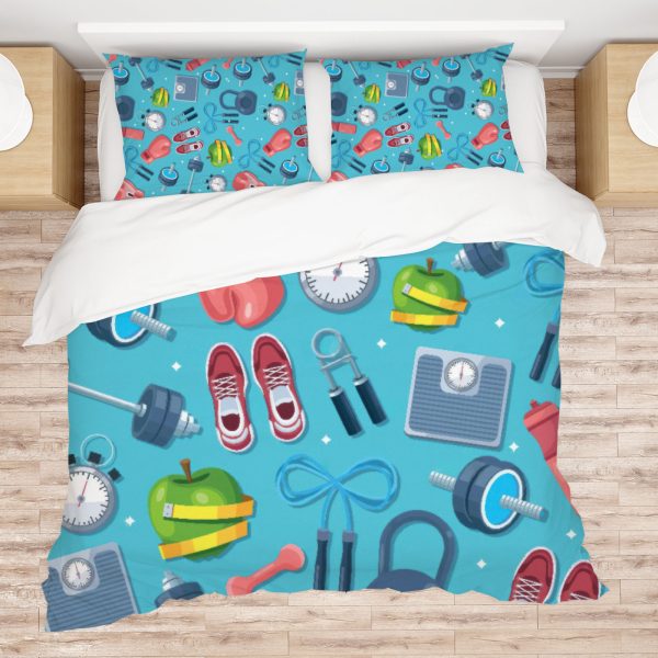 ZapMerch Workout Comforter Set Workout Bed Bedding Sets Bedroom Decor SC00267-005
