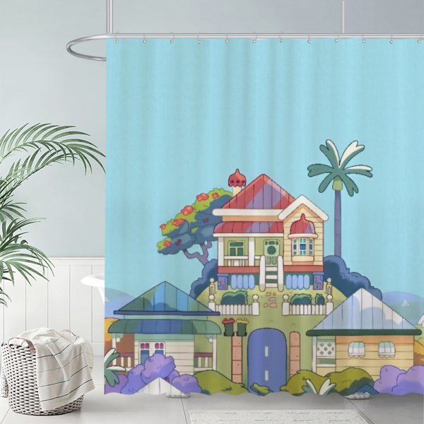 ZapMerch Happy Pup Shower Curtain, Blue Adventurer Bathroom Decor, Waterproof Fabric Durable Easy Care Washable, 72"X72"(Hooks Not Included)