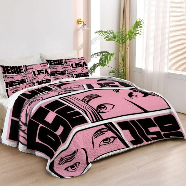 ZapMerch Charming Girl Group Quilt Bedspreads K-Pop Girl Group Bed Set Bedding Coverlet Fabric Washable SC00274-007
