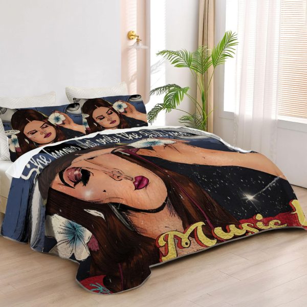ZapMerch Dream Pop Artist Quilt Bedspreads Melancholic Storyteller Bed Set Bedding Coverlet Fabric Washable SC00277-007