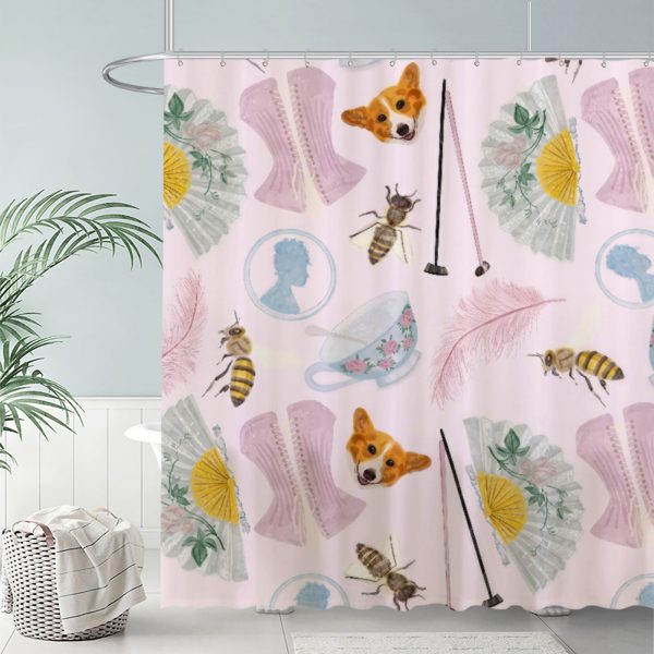 ZapMerch Regency Era Romance Shower Curtain, Television Series Bathroom Decor, Fabric Durable Easy Care Washable, 72"X72"(Hooks Not Included) SC00286-002