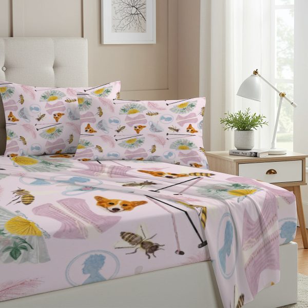 ZapMerch Twin Size Regency Era Romance Fitted Sheet Television Series Bed Flat Sheets Bedding Set Deep Pockets Up To 16" Bedroom Decor With 1 Pillow Sham SC00286-009