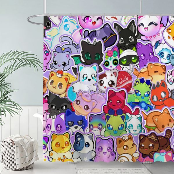 ZapMerch Pixel Princess Shower Curtain, Gamer Bathroom Decor, Waterproof Fabric Durable Easy Care Washable, 72"X72"(Hooks Not Included)