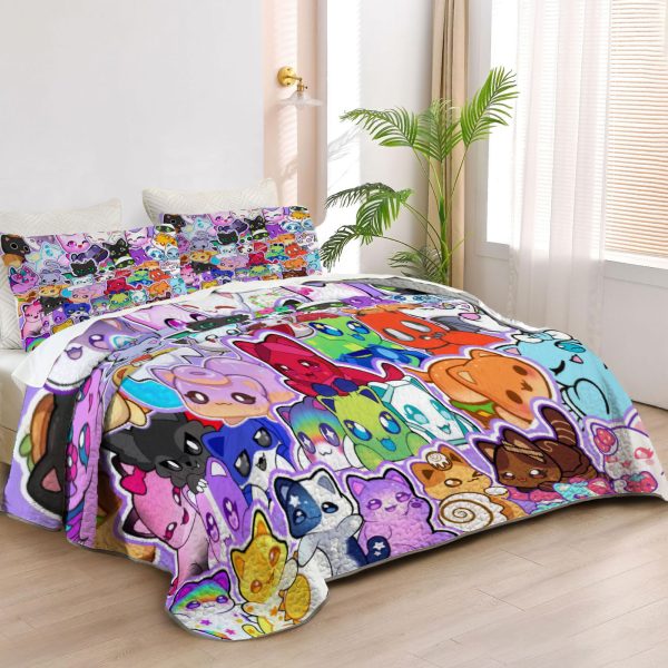 ZapMerch Pixel Princess Quilt Bedspreads Gamer Bed Set Bedding Coverlet Fabric Washable SC00287-007