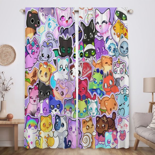ZapMerch Pixel Princess Window Curtains Gamer Drapes Bedroom Home Room Decor Durable Fabric Machine Washable 82" X 84" SC00287-013