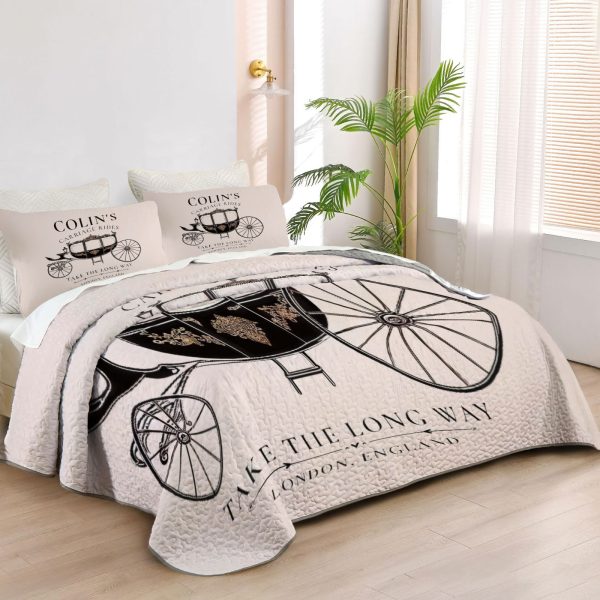 ZapMerch Regency Era Romance Quilt Bedspreads Television Series Bed Set Bedding Coverlet Fabric Washable SC00289-007