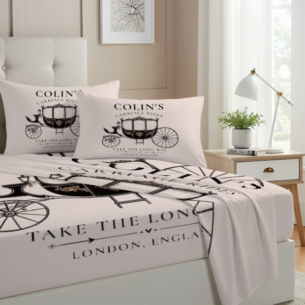 ZapMerch Twin Size Regency Era Romance Fitted Sheet Television Series Bed Flat Sheets Bedding Set Deep Pockets Up To 16" Bedroom Decor With 1 Pillow Sham SC00289-009