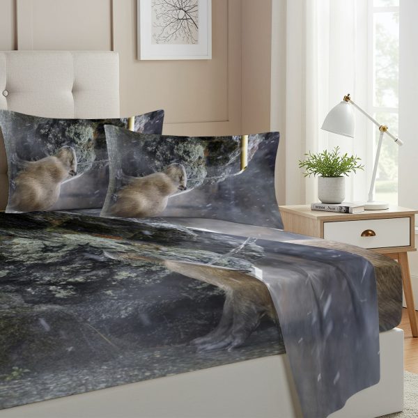 ZapMerch Twin Size Capybara Fitted Sheet Capybara Bed Flat Sheets Bedding Set Deep Pockets Up To 16" Bedroom Decor With 1 Pillow Sham SC00292-009