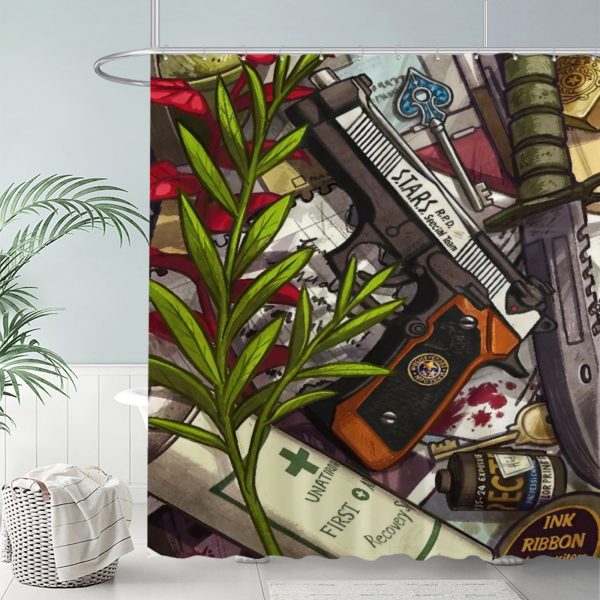 ZapMerch Zombies Shower Curtain, Survival Horror Bathroom Decor, Waterproof Fabric Durable Easy Care Washable, 72"X72"(Hooks Not Included) SC00295-002
