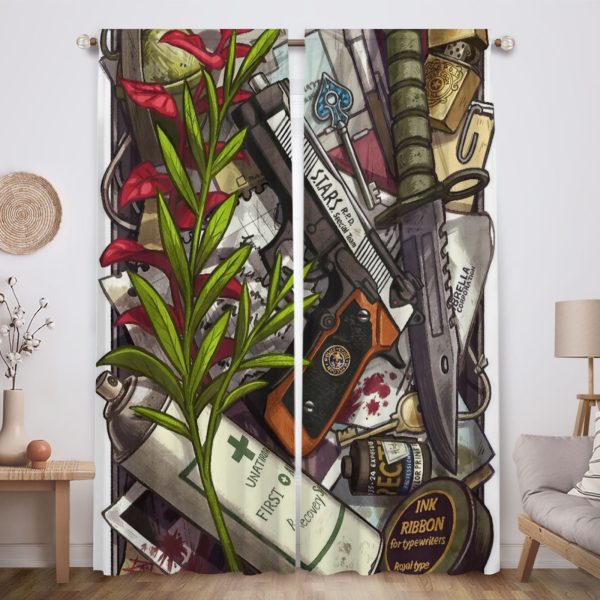 ZapMerch Zombies Window Curtains Survival Horror Drapes Bedroom Home Room Decor Durable Fabric Machine Washable 82" X 84" SC00295-013
