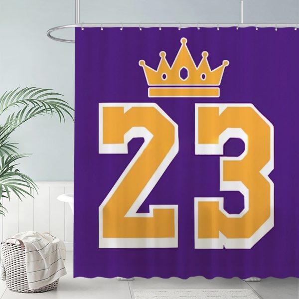 ZapMerch Purple Warriors Shower Curtain, Basketball Legends Bathroom Decor, Waterproof Fabric Durable Easy Care Washable, 72"X72"(Hooks Not Included)