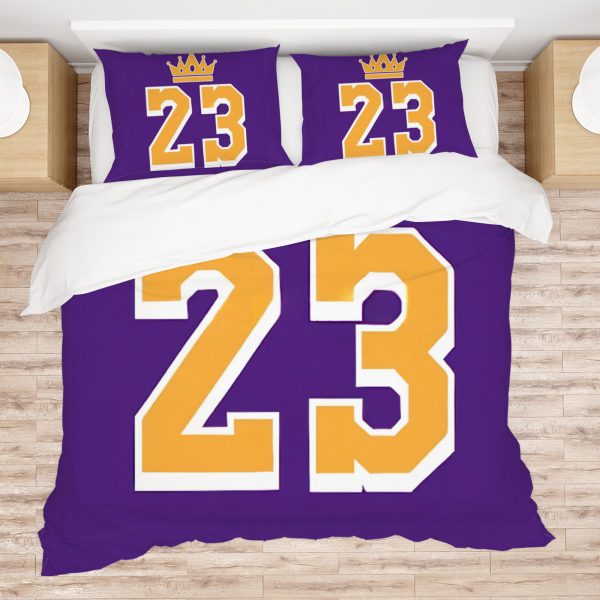 ZapMerch Purple Warriors Comforter Set Basketball Legends Bed Bedding Sets Bedroom Decor SC00296-005