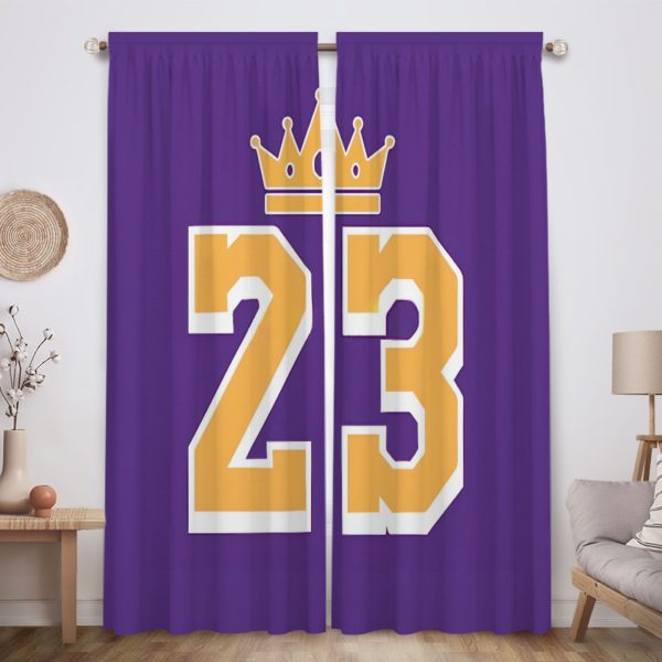ZapMerch Purple Warriors Window Curtains Basketball Legends Drapes Bedroom Home Room Decor Durable Fabric Machine Washable 82" X 84" SC00296-013