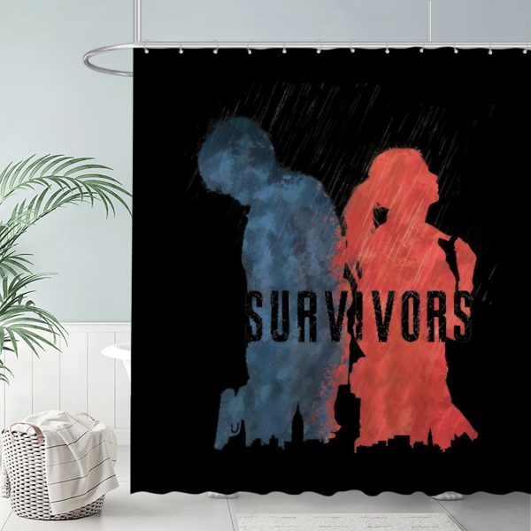 ZapMerch Zombies Shower Curtain, Survival Horror Bathroom Decor, Fabric Durable Easy Care Washable, 72"X72"(Hooks Not Included) SC00297-002