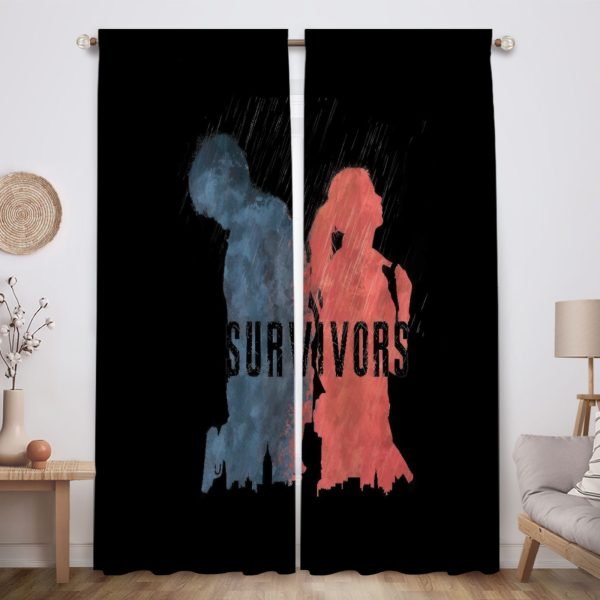 ZapMerch Zombies Window Curtains Survival Horror Drapes Bedroom Home Room Decor Durable Fabric Machine Washable 82" X 84" SC00297-013