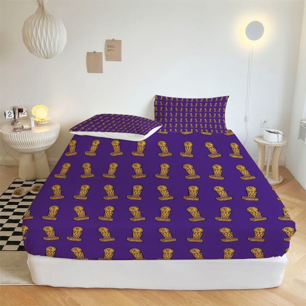 ZapMerch Purple Warriors Fitted Sheet Basketball Legends Bed Sheets Bedding Set Deep Pockets Up To 16" Bedroom Decor SC00302-006