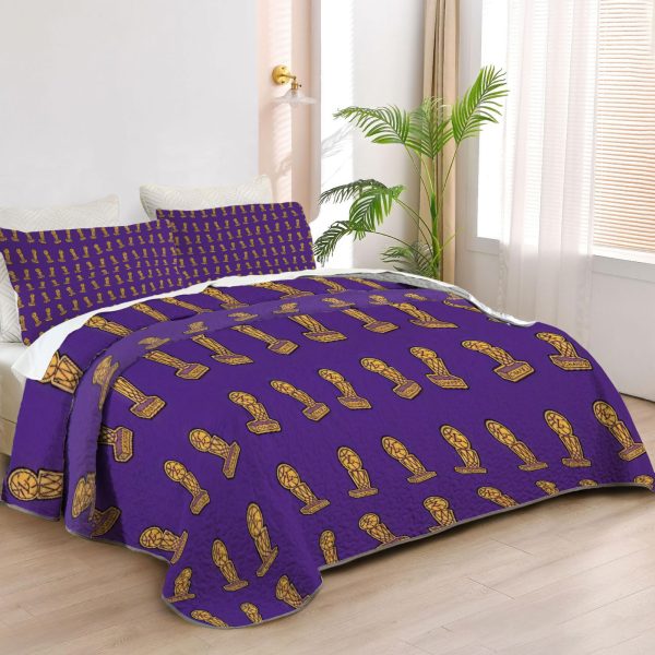 ZapMerch Purple Warriors Quilt Bedspreads Basketball Legends Bed Set Bedding Coverlet Fabric Washable SC00302-007