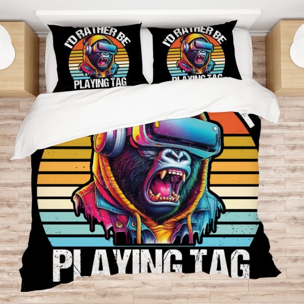 ZapMerch Vr Gorilla Game Comforter Set Chasing Gorillas Bed Bedding Sets Bedroom Decor SC00305-005