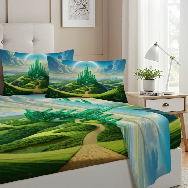 ZapMerch Twin Size Witch Fitted Sheet Girls Friendship Bed Flat Sheets Bedding Set Deep Pockets Up To 16" Bedroom Decor With 1 Pillow Sham SC00312-009