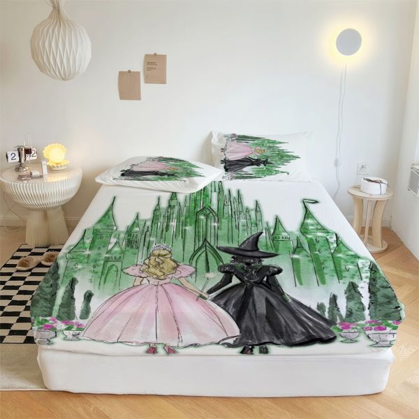 ZapMerch Witch Fitted Sheet Girls Friendship Bed Sheets Bedding Set Deep Pockets Up To 16" Bedroom Decor SC00313-006