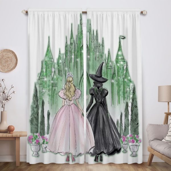 ZapMerch Witch Window Curtains Girls Friendship Drapes Bedroom Home Room Decor Durable Fabric Machine Washable 82" X 84" SC00313-013