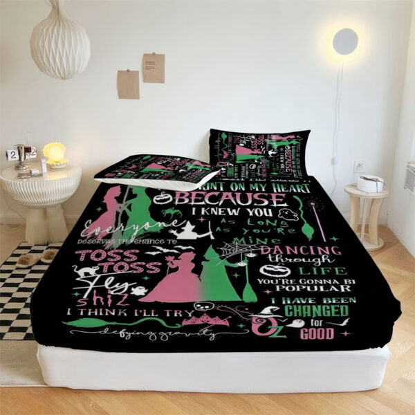 ZapMerch Witch Fitted Sheet Girls Friendship Bed Sheets Bedding Set Deep Pockets Up To 16" Bedroom Decor