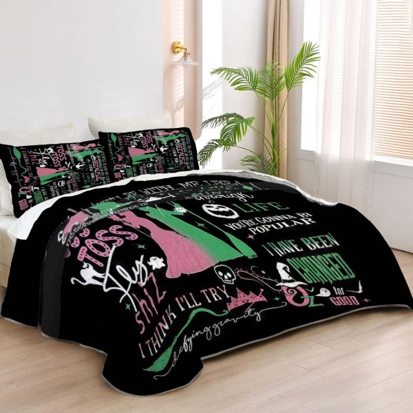 ZapMerch Witch Quilt Bedspreads Girls Friendship Bed Set Bedding Coverlet Fabric Washable SC00316-007