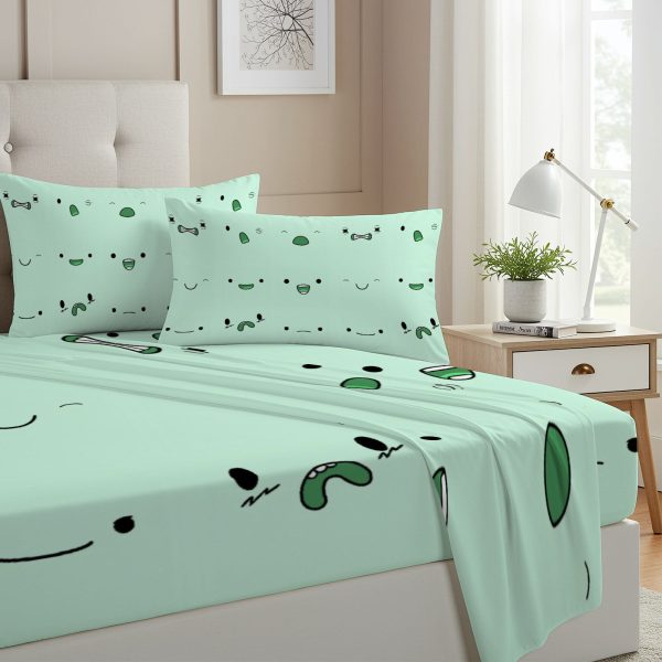 ZapMerch Twin Size Questing Duo Fitted Sheet Land Of Ooo Explorer Bed Flat Sheets Bedding Set Deep Pockets Up To 16" Bedroom Decor With 1 Pillow Sham SC00318-009