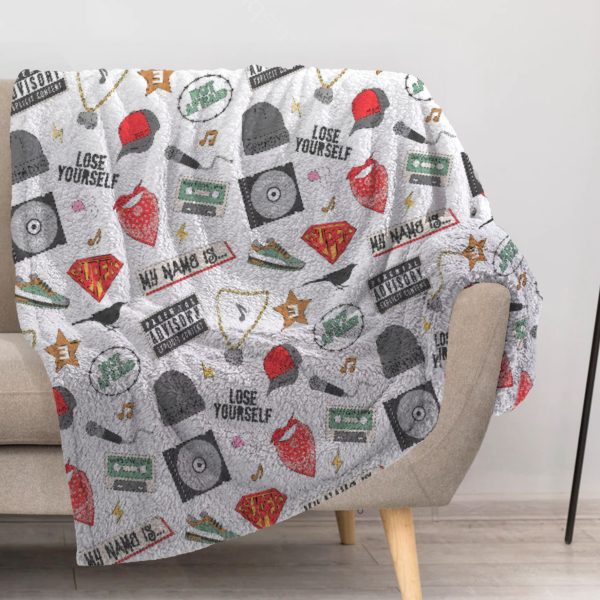 ZapMerch Rap God Blanket Artist Throw Blankets Couch Bed Living Room Decor Soft Durable Washable 57" X 50" SC00329-004