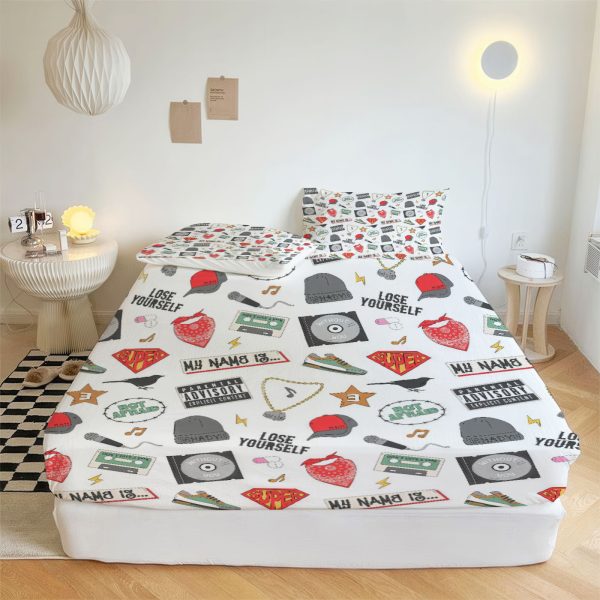 ZapMerch Rap God Fitted Sheet Artist Bed Sheets Bedding Set Deep Pockets Up To 16" Bedroom Decor SC00329-006