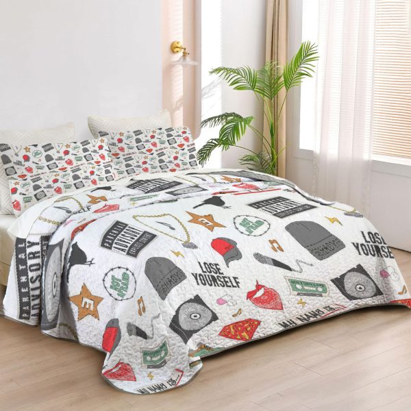 ZapMerch Rap God Quilt Bedspreads Artist Bed Set Bedding Coverlet Fabric Washable SC00329-007