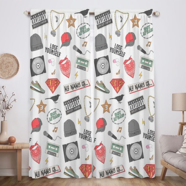 ZapMerch Rap God Window Curtains Artist Drapes Bedroom Home Room Decor Durable Fabric Machine Washable 82" X 84" SC00329-013