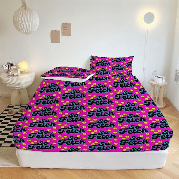 ZapMerch High School Queen Bees Fitted Sheet Clique Drama Bed Sheets Bedding Set Deep Pockets Up To 16" Bedroom Decor SC00331-006