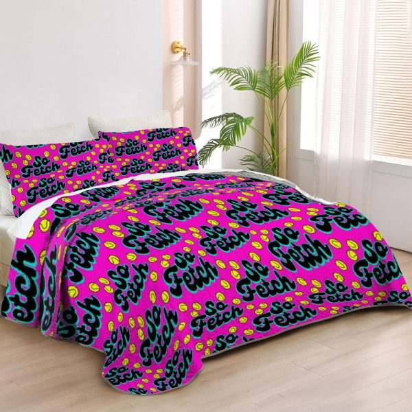 ZapMerch High School Queen Bees Quilt Bedspreads Clique Drama Bed Set Bedding Coverlet Fabric Washable SC00331-007