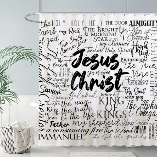 ZapMerch Bible Shower Curtain, Bible Bathroom Decor, Waterproof Fabric Durable Easy Care Washable, 72"X72"(Hooks Not Included) SC00332-002