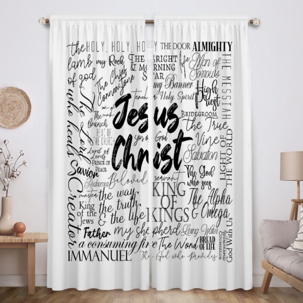 ZapMerch Bible Window Curtains Bible Drapes Bedroom Home Room Decor Durable Fabric Machine Washable 82" X 84" SC00332-013