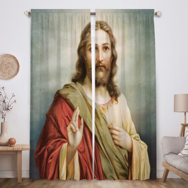 ZapMerch Bible Window Curtains Bible Drapes Bedroom Home Room Decor Durable Fabric Machine Washable 82" X 84" SC00333-013