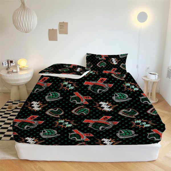 ZapMerch Hero Academy Fitted Sheet Japanese Anime Bed Sheets Bedding Set Deep Pockets Up To 16" Bedroom Decor SC00343-006