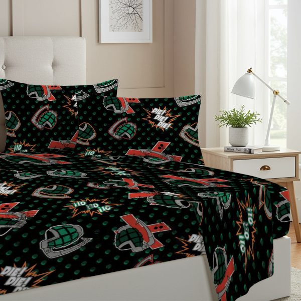 ZapMerch Twin Size Hero Academy Fitted Sheet Japanese Anime Bed Flat Sheets Bedding Set Deep Pockets Up To 16" Bedroom Decor With 1 Pillow Sham SC00343-009