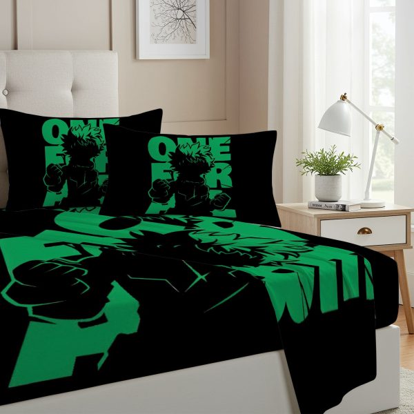 ZapMerch Twin Size Hero Academy Fitted Sheet Japanese Anime Bed Flat Sheets Bedding Set Deep Pockets Up To 16" Bedroom Decor With 1 Pillow Sham SC00344-009
