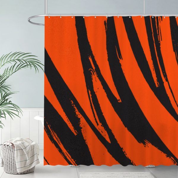 ZapMerch Cinciati Roa Shower Curtain, Tiger Stripes Bathroom Decor, Waterproof Fabric Durable Easy Care Washable, 72"X72"(Hooks Not Included) SC00357-002