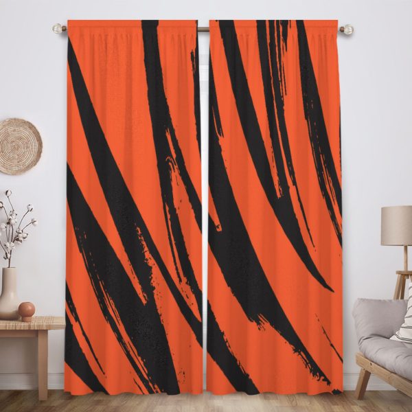 ZapMerch Cinciati Roa Window Curtains Tiger Stripes Drapes Bedroom Home Room Decor Durable Fabric Machine Washable 82" X 84" SC00357-013