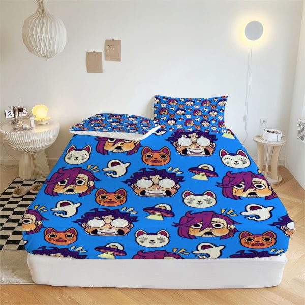 ZapMerch Supernatural Showdown Fitted Sheet Japanese Manga Bed Sheets Bedding Set Deep Pockets Up To 16" Bedroom Decor SC00364-006