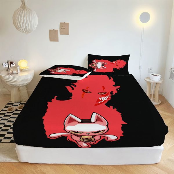 ZapMerch Supernatural Showdown Fitted Sheet Japanese Manga Bed Sheets Bedding Set Deep Pockets Up To 16" Bedroom Decor SC00365-006