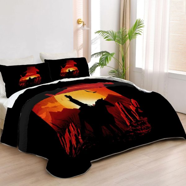 ZapMerch Wild West Odyssey Quilt Bedspreads Gunslinger??S Journey Bed Set Bedding Coverlet Fabric Washable SC00370-007